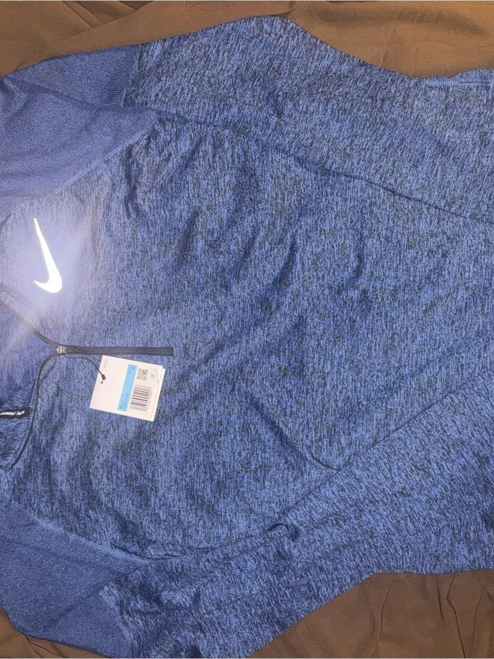 NWT Nike Men's Heathered Navy Quarter-Zip Performance Top